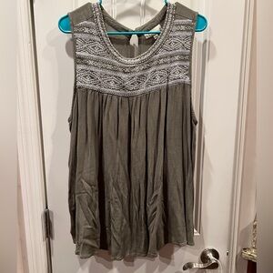 Tanzara Green Tank Top Sz 2x